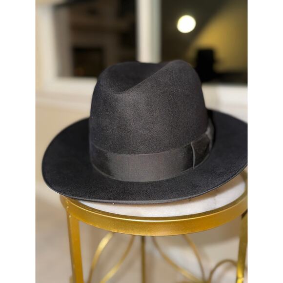 Optimo Chicago Other - Optimo Chicago Premium Beaver Felt Fedora – Size 7½ (60 cm) – Black – Wide Brim